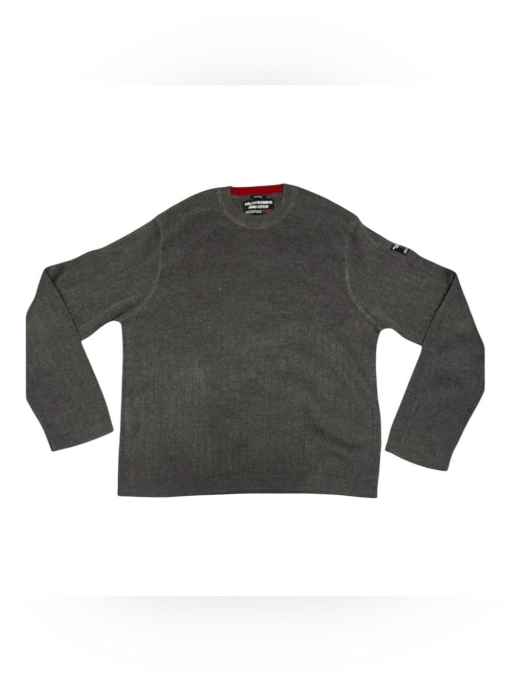 Vintage Y2K Abercrombie & Fitch A/92 Men’s XXL Gray Ribbed Sweater